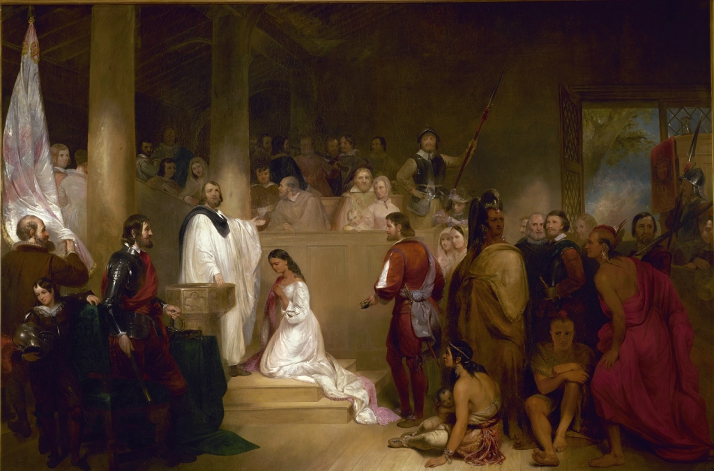 Painting of Pocahontas baptism from the Capitol Rotunda