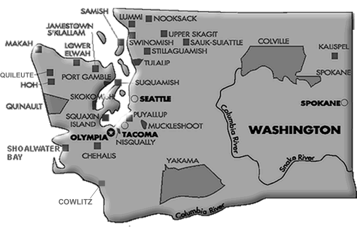 map of reservations in Washington