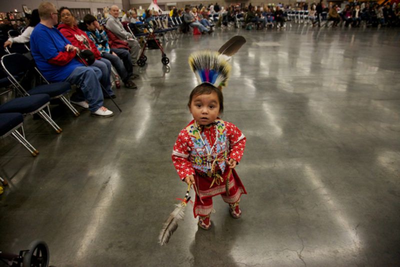 child dancer at a powwow