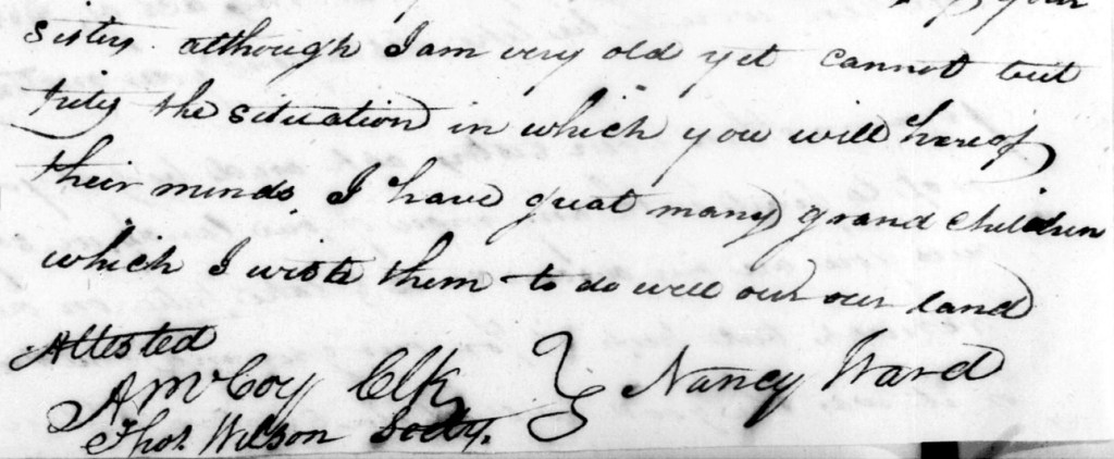 Nancy Ward's petition to the Cherokee Council