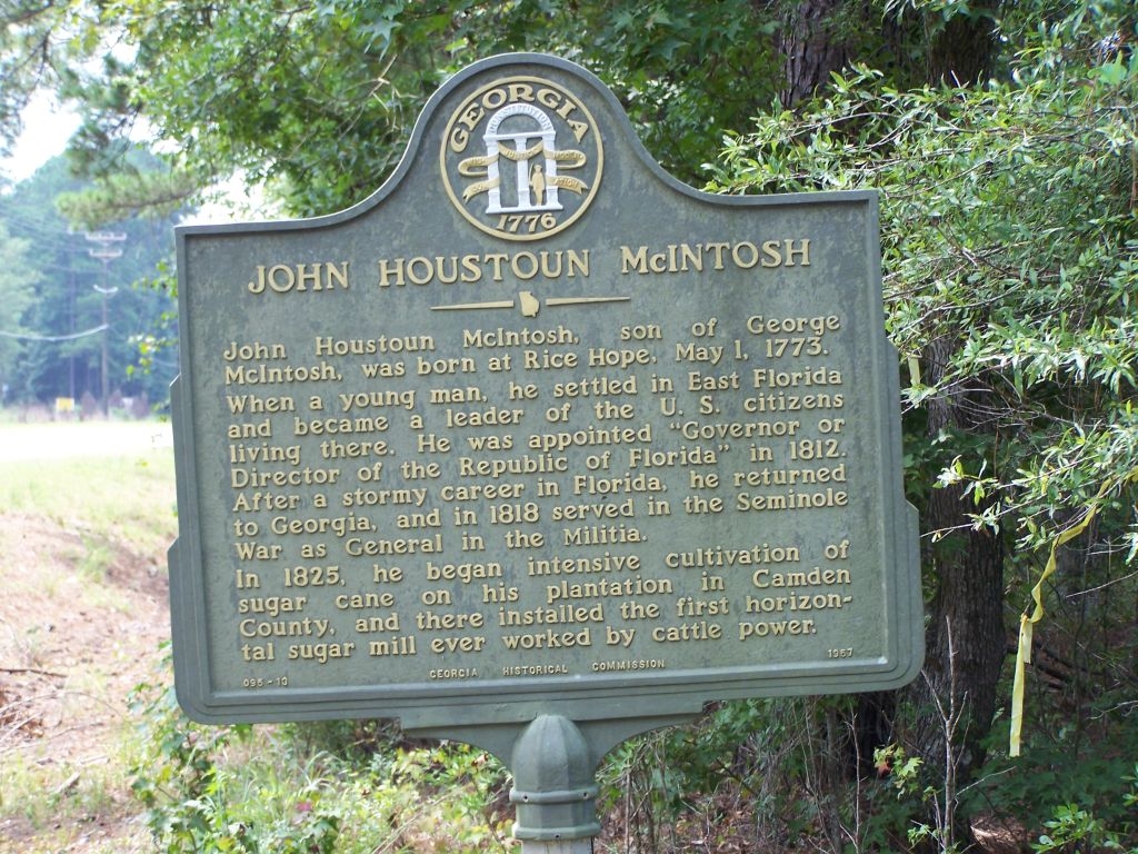John Houstoun McIntosh Historical Marker
